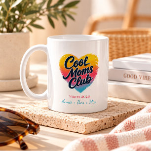 Benutzerdefiniertes "Cool Moms Club" Herz Kaffeetasse