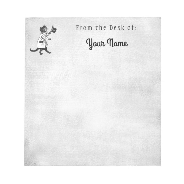 Benutzerdefiniertes Cooles Chat Vintag Art Notepad Notizblock (Vorderseite)