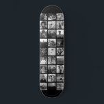 Benutzerdefiniertes Cooles Instagramm-Foto-Collage Skateboard<br><div class="desc">Cooles,  modernes Skateboard Deck mit dem eigenen Instagram Foto Collage. Personalisieren Sie einfach Ihre Lieblingsbilder. Ein großartiges Deck mit einer Wandmontage (getrennt) für einen tollen Geburtstag oder Abschluss! Dieses Design ist schwarz-weiß.</div>