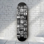 Benutzerdefiniertes Cooles Instagramm-Foto-Collage Skateboard<br><div class="desc">Cooles,  modernes Skateboard Deck mit dem eigenen Instagram Foto Collage. Personalisieren Sie einfach Ihre Lieblingsbilder. Ein großartiges Deck mit einer Wandmontage (getrennt) für einen tollen Geburtstag oder Abschluss! Dieses Design ist schwarz-weiß.</div>