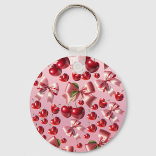 Benutzerdefiniertes Coquette-Herz-Schleifen-Muster Schlüsselanhänger