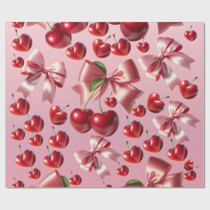 Benutzerdefiniertes Coquette-Herzschleifen-Muster- Geschenkpapier