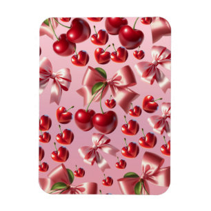 Benutzerdefiniertes Coquette-Herzschleifen-Muster- Magnet