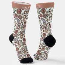Benutzerdefiniertes Creme-Weiß-Rot-Grün-Paisley-Mu