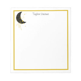 Benutzerdefiniertes Crescent Moon Floral Notepad Notizblock