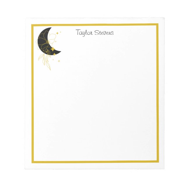 Benutzerdefiniertes Crescent Moon Floral Notepad Notizblock (Vorderseite)