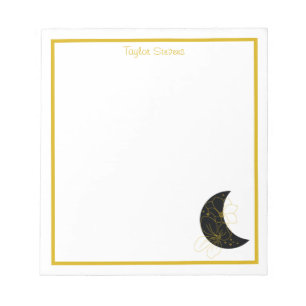Benutzerdefiniertes Crescent Moon Floral Notepad Notizblock