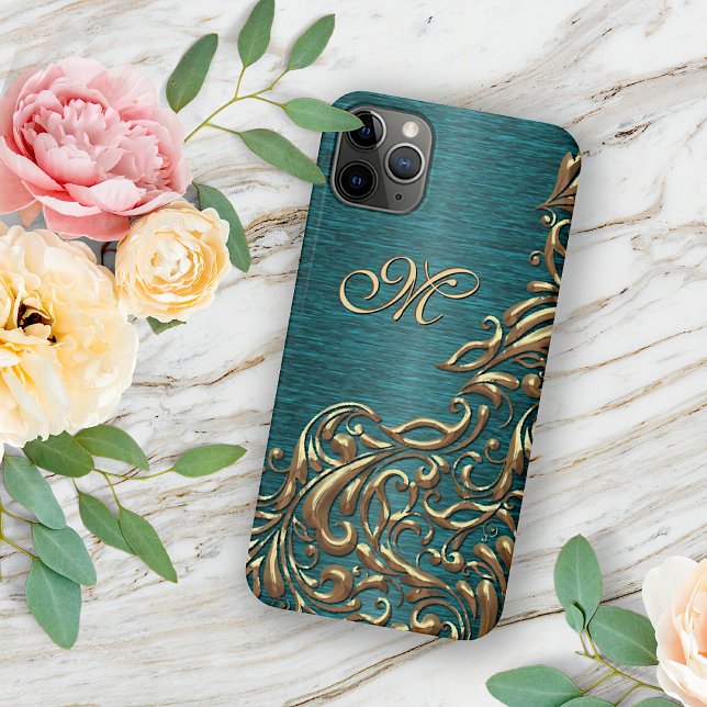 Benutzerdefiniertes Damask-Blumenmuster auf Aquama Case-Mate iPhone Hülle (Von Creator hochgeladen)