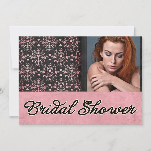 Benutzerdefiniertes Damask-Brautparty laden Einladung (Vorderseite)