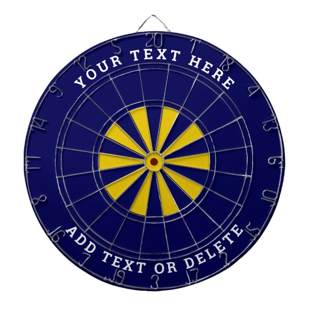 Benutzerdefiniertes Dartboard-Layout | Gold & Navy Dartscheibe (vorne)