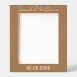 Benutzerdefiniertes Datum & Namen Rustikales Holz Geätzte Rahmen