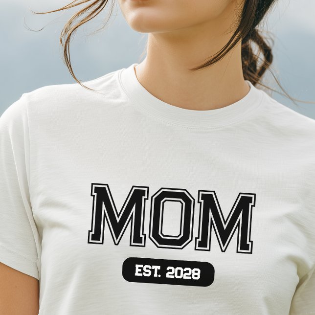 Benutzerdefiniertes Datum Neue Mama T-Shirt (Custom New Mom Established Tshirt)