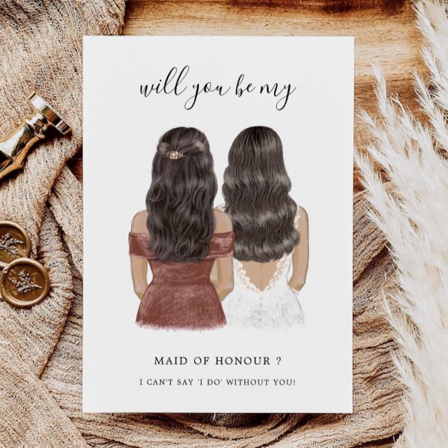 Benutzerdefiniertes Design der Trauzeugin Vorschla Einladung (Maid of Honour Proposal Card Custom Design)