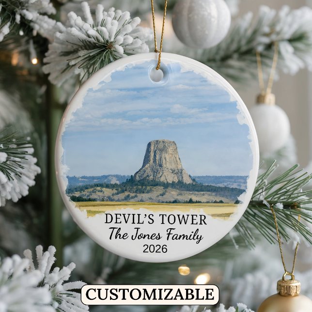 Benutzerdefiniertes Devils-Tower-Nationalmonument, Keramik Ornament (Von Creator hochgeladen)