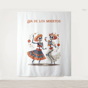 Benutzerdefiniertes Día de los Muertos tanzendes S Wandteppich