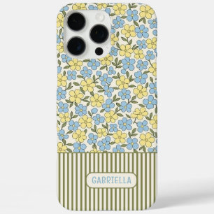 Benutzerdefiniertes Ditsy-Blumen-Pyjama-Streifen-K iPhone 16 Pro Max Hülle