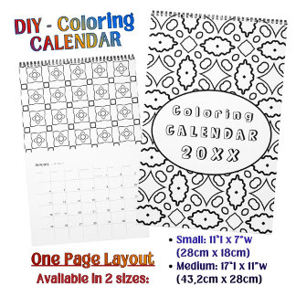 Benutzerdefiniertes DIY-Färbemuster-Umriss-Kunstwe Kalender