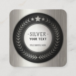 BENUTZERDEFINIERTES DIY-MEDAILLE SILBER Champion E Quadratische Visitenkarte