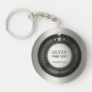 BENUTZERDEFINIERTES DIY-MEDAILLE SILBER Champion E Schlüsselanhänger