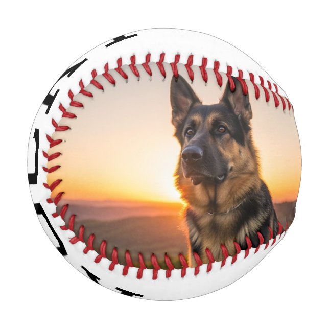 Benutzerdefiniertes Dog-Foto-Baseball mit dem Name Baseball (Vorderseite Links)