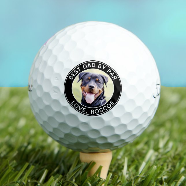 Benutzerdefiniertes DOG Foto Bester VATER per Par  Golfball (Von Creator hochgeladen)