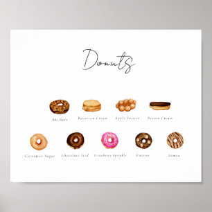Benutzerdefiniertes Donut-Zeichen für Wasserfarbe Poster