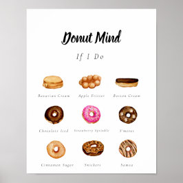 Benutzerdefiniertes Donut-Zeichen für Wasserfarbe Poster