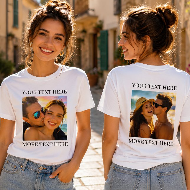 Benutzerdefiniertes doppelseitiges Foto und Text Tri-Blend Shirt (Von Creator hochgeladen)