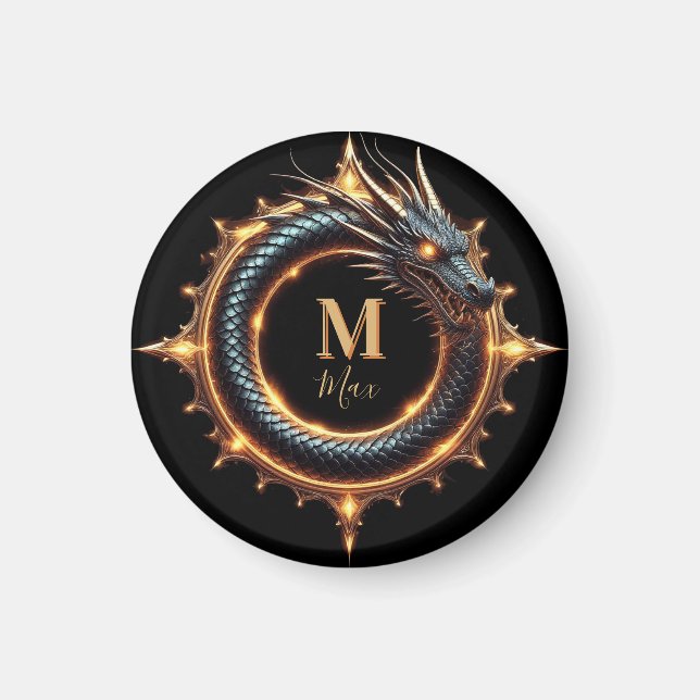 🐉 Benutzerdefiniertes Drache Fantasy-Symbol für G Magnet (Vorne)