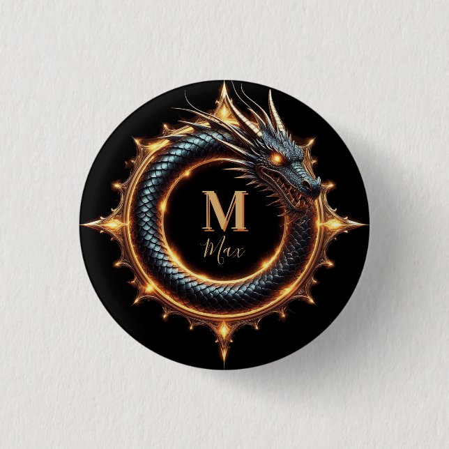 🐉 Benutzerdefiniertes Drachen-Fantasy-Symbol für  Button (Vorderseite)