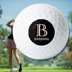 Benutzerdefiniertes dreilagiges Monogramm mit Vorn Golfball