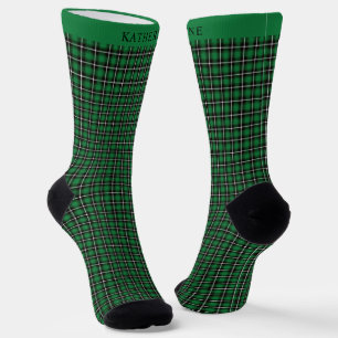 Benutzerdefiniertes dunkelgrün-schwarzes Karomuste Socken