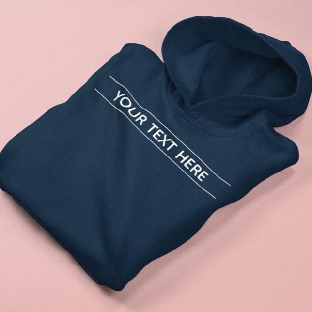 Benutzerdefiniertes dunkles Navy Blau Fügen Sie Ih Hoodie (Custom Basic Dark Navy Blue Add Your Text Women's Hoodie)