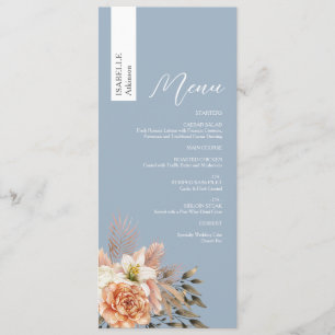 Benutzerdefiniertes Dusty Blue Hochzeitsmenü mit N Menükarte