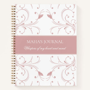 Benutzerdefiniertes Dusty Rose Botanisches Schmett Notizbuch