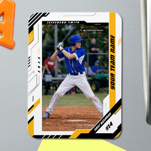 Benutzerdefiniertes dynamisches gelbes Baseballspi Magnet