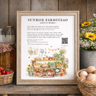 Benutzerdefiniertes Ehrensystemschild für Bauernho Poster