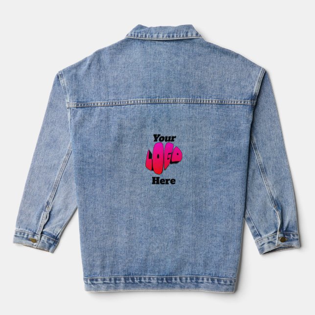 Benutzerdefiniertes einfaches Geschäftslogo Jeansjacke (Rückseite)