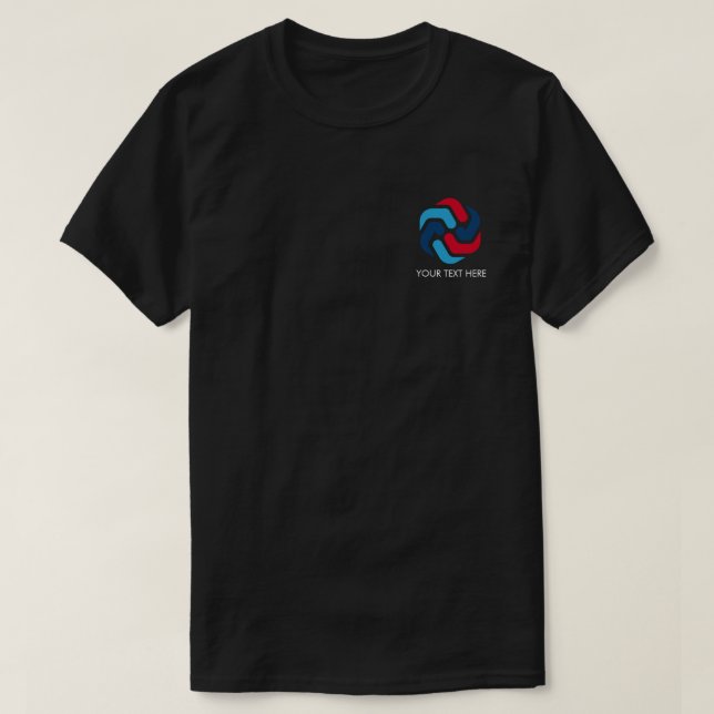 Benutzerdefiniertes einfaches Logo und Text-Geschä T-Shirt (Design vorne)