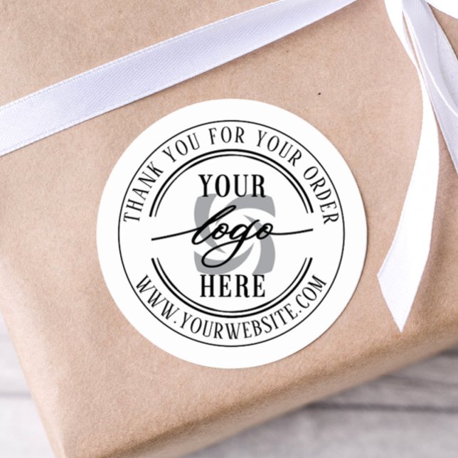 Benutzerdefiniertes einfaches Minimal-Firmenlogo Runder Aufkleber (Von Creator hochgeladen)