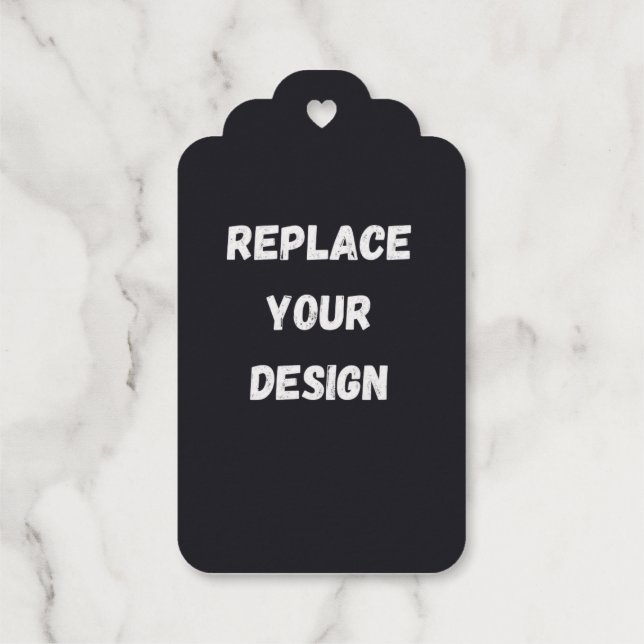 Benutzerdefiniertes einfaches schwarzes Design Fot Geschenkanhänger (Rückseite)