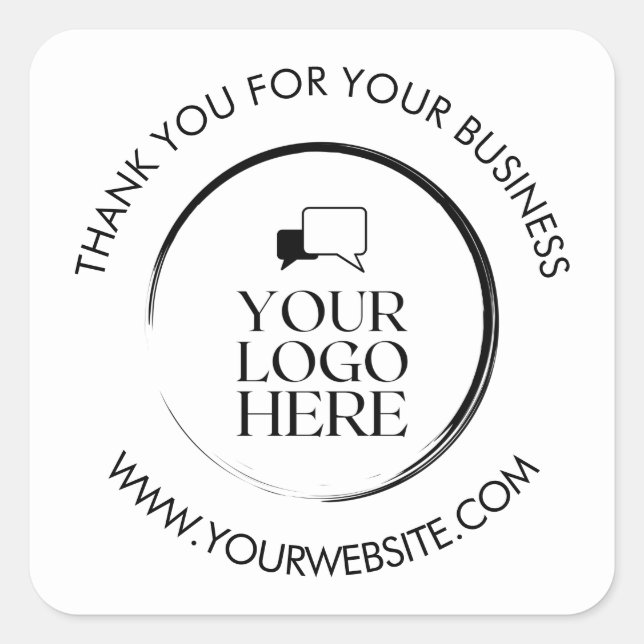 Benutzerdefiniertes einfaches, weißes Unternehmen  Quadratischer Aufkleber (Vorderseite)