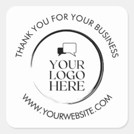 Benutzerdefiniertes einfaches, weißes Unternehmen Quadratischer Aufkleber