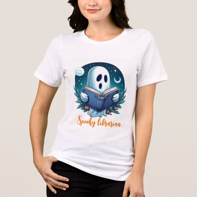 Benutzerdefiniertes einzigartiges Halloween-Gespen Tri-Blend Shirt (Vorderseite)
