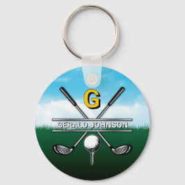 Benutzerdefiniertes elegantes Golf Monogram Design Schlüsselanhänger
