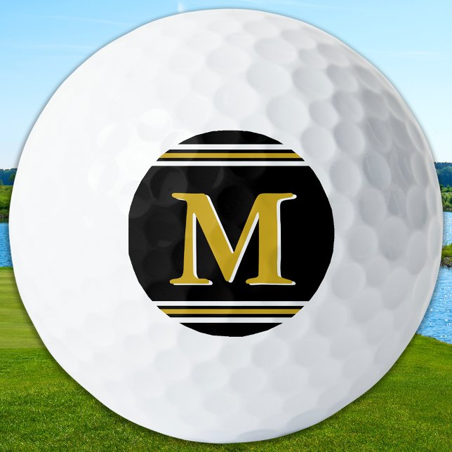 Benutzerdefiniertes elegantes Monogramm Golfer Per Golfball (Von Creator hochgeladen)