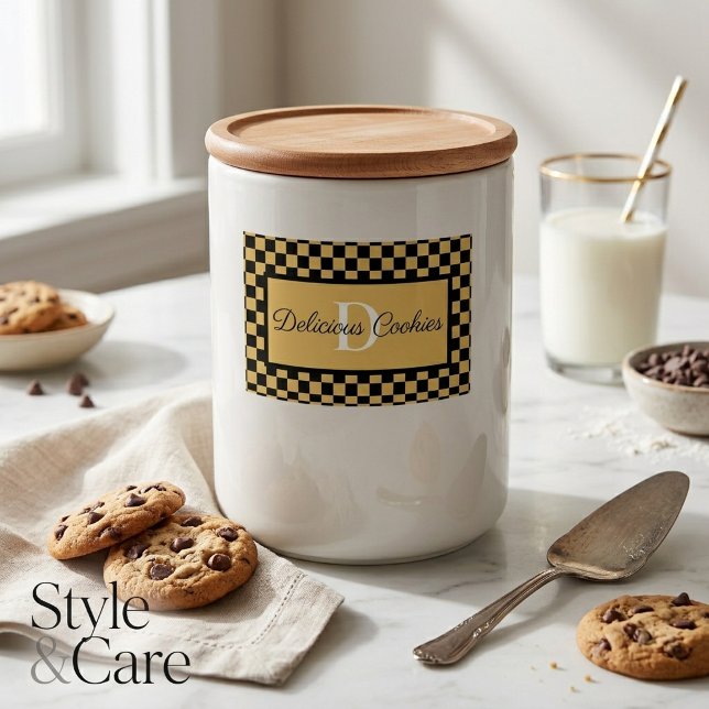 Benutzerdefiniertes elegantes Monogramm-Lebensmitt Lebensmitteletikett (Custom Elegant Monogram Food Label for Events)