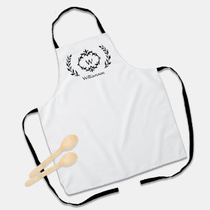Benutzerdefiniertes elegantes monogrammiertes Wapp Schürze