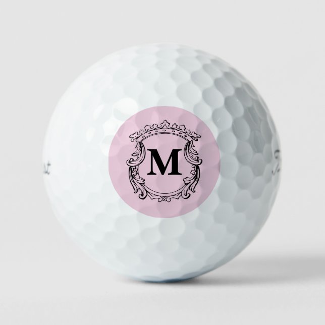 Benutzerdefiniertes elegantes Monogrammwappen Golfball (Vorderseite)
