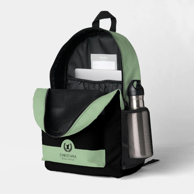 Benutzerdefiniertes elegantes Pharmazie-Symbol Bedruckter Rucksack (Rückseitige Ecke links (Offen) )